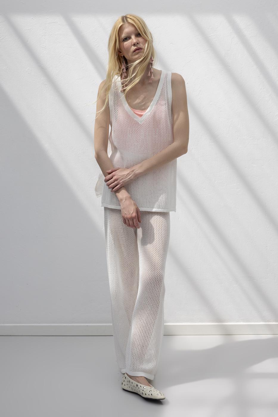 BSL Women Fishnet Knitted Trousers - Slidell