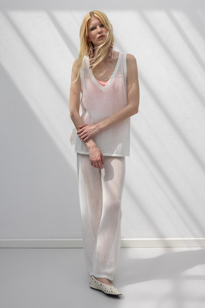 BSL Women Fishnet Knitted Trousers - Slidell