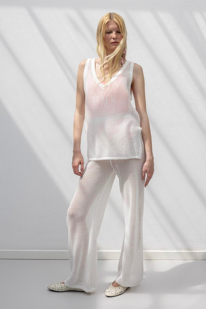 BSL Women Fishnet Knitted Trousers - Slidell