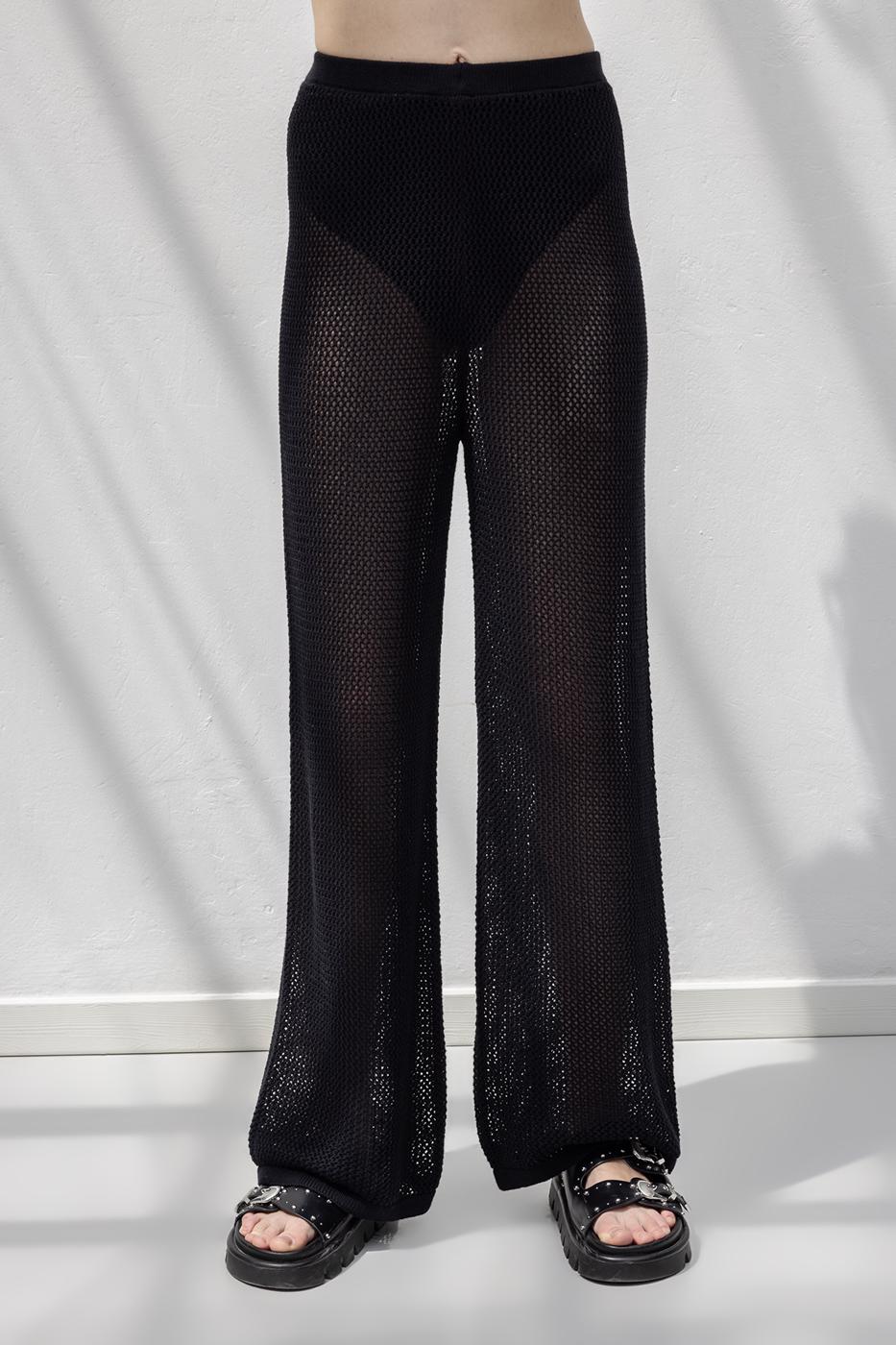 BSL Women Fishnet Knitted Trousers - Cwmbran
