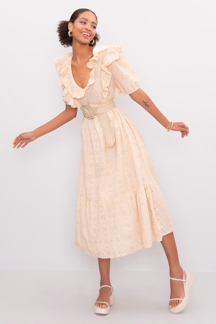 BSL Women Flounce Midi Dress - Mazatlán