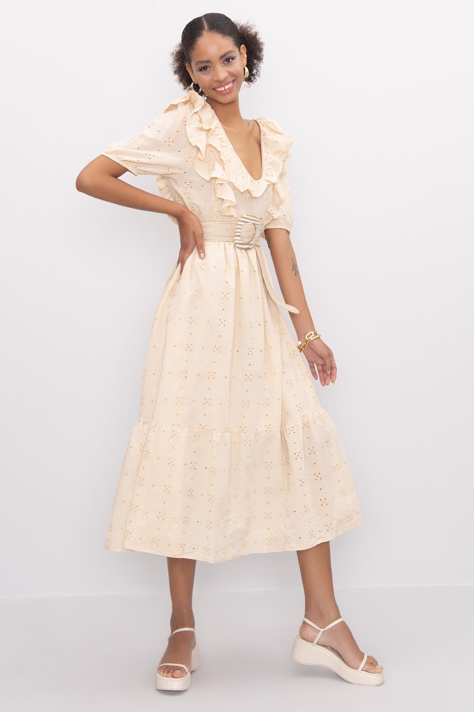 BSL Women Flounce Midi Dress - Mazatlán