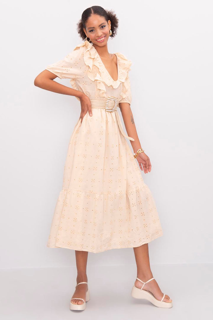 BSL Women Flounce Midi Dress - Mazatlán
