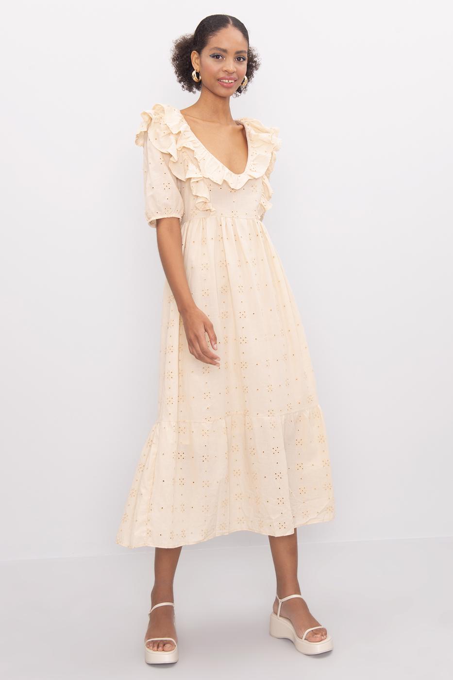 BSL Women Flounce Midi Dress - Mazatlán