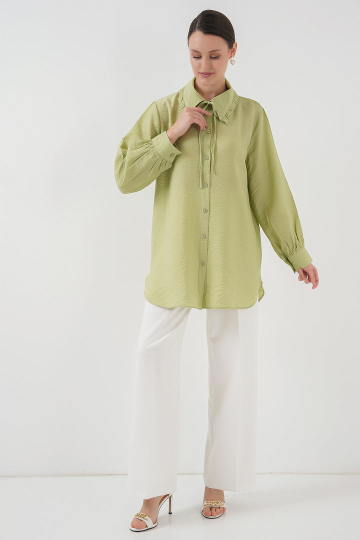 BGD Women Frilly Long Shirt Tunic 5952 - Çağla - Warner Robins