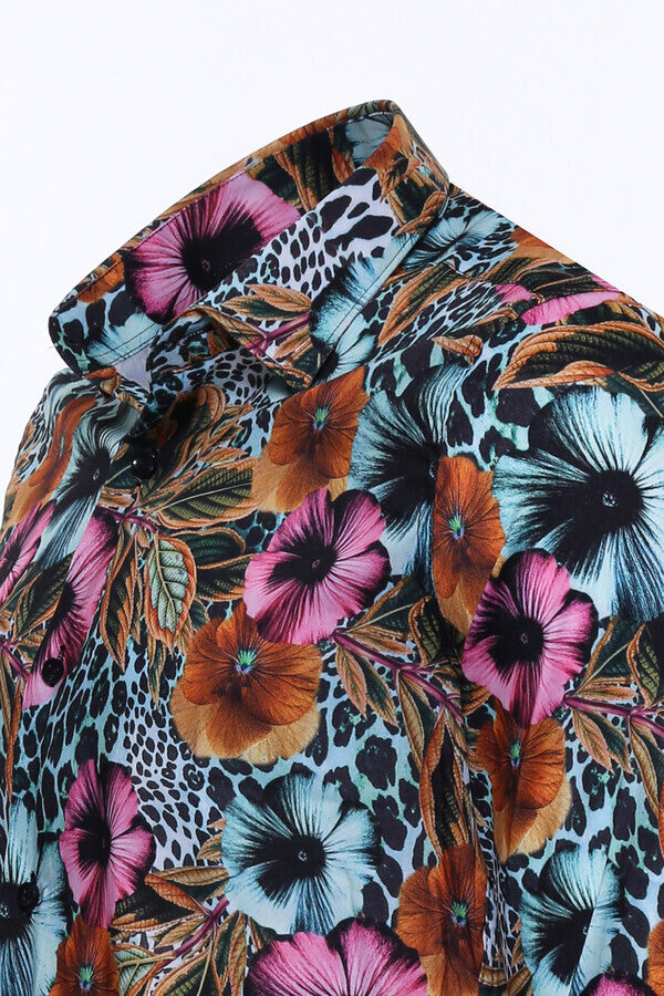 WSS Floral Patterned Slim Fit Long Sleeves Multicolor Men Shirt  - Wesley Chapel