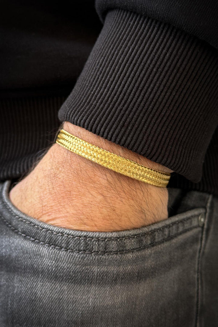 NVM FRNCH 316L Stainless Steel Italian Style Gold Color Men's Bracelet FRJ12057-3057-G - Elk Grove