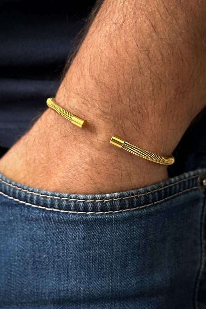 NVM FRNCH 316L Steel Italian Model Gold Color Men's Bracelet FRJ11971-2071-G - Filderstadt