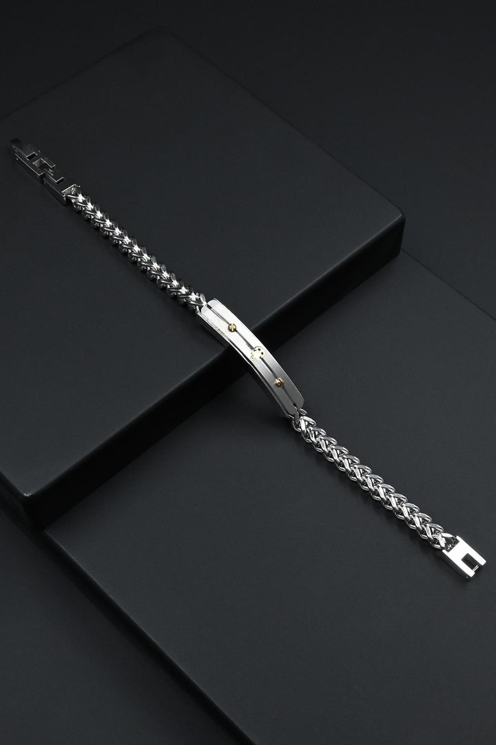 NVM FRNCH 316L Steel Italian Model Anchor Figure Silver-Gold Color Men's Bracelet FRJ12272-3272-AG - Mantova