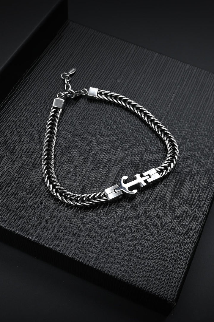 NVM FRNCH 316L Stainless Steel Italian Model Anchor Figure Silver Color Men's Bracelet FRJ12130-3130-A - Perth