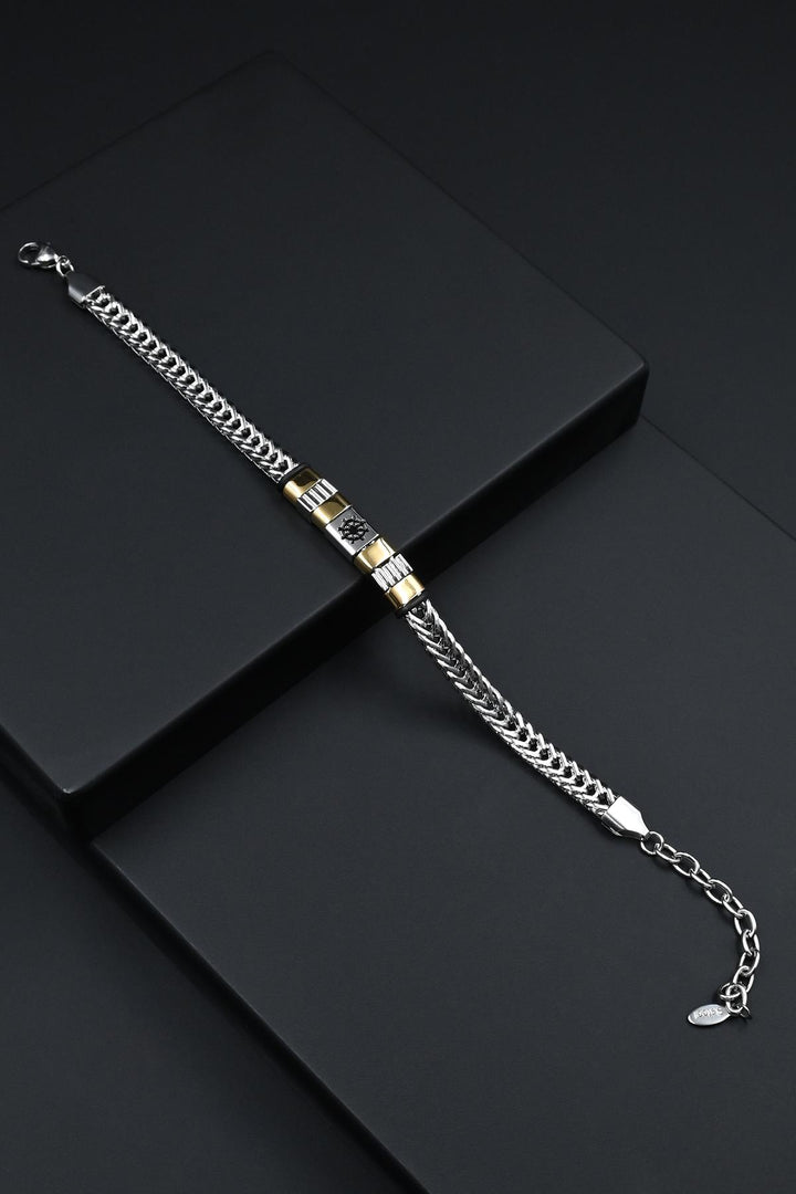 NVM FRNCH 316L Steel Italian Model Rudder Figure Silver-Gold Color Men's Bracelet FRJ12270-3270-AG - Cholet