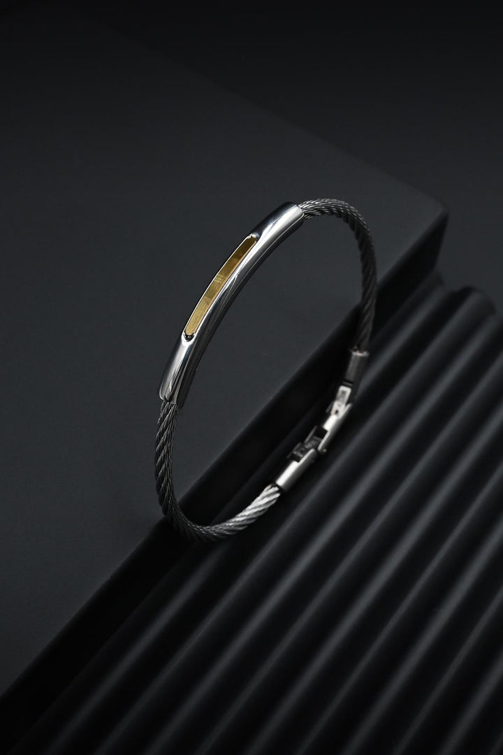NVM FRNCH 316L Stainless Steel Italian Model Silver-Gold Color Men's Bracelet FRJ12260-3260-AG - Trenton