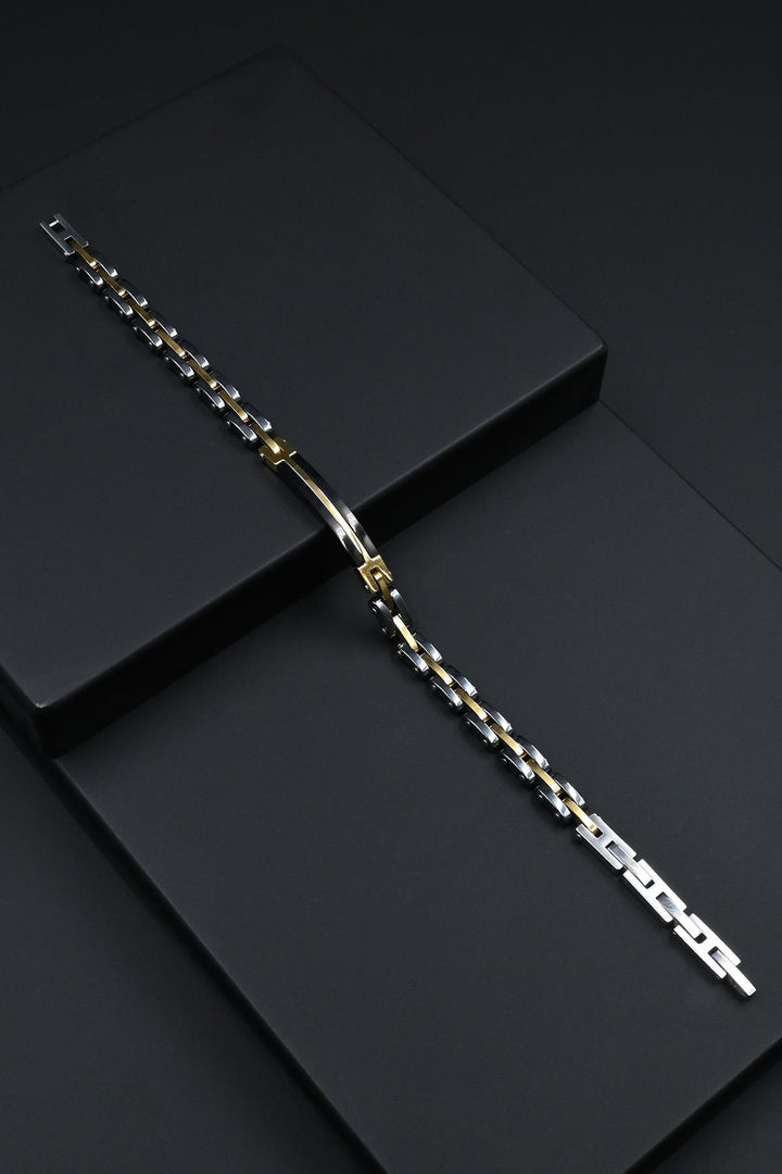 NVM FRNCH 316L Stainless Steel Italian Model Silver-Gold Color Men's Bracelet FRJ12275-3275-AG - Stakhanov