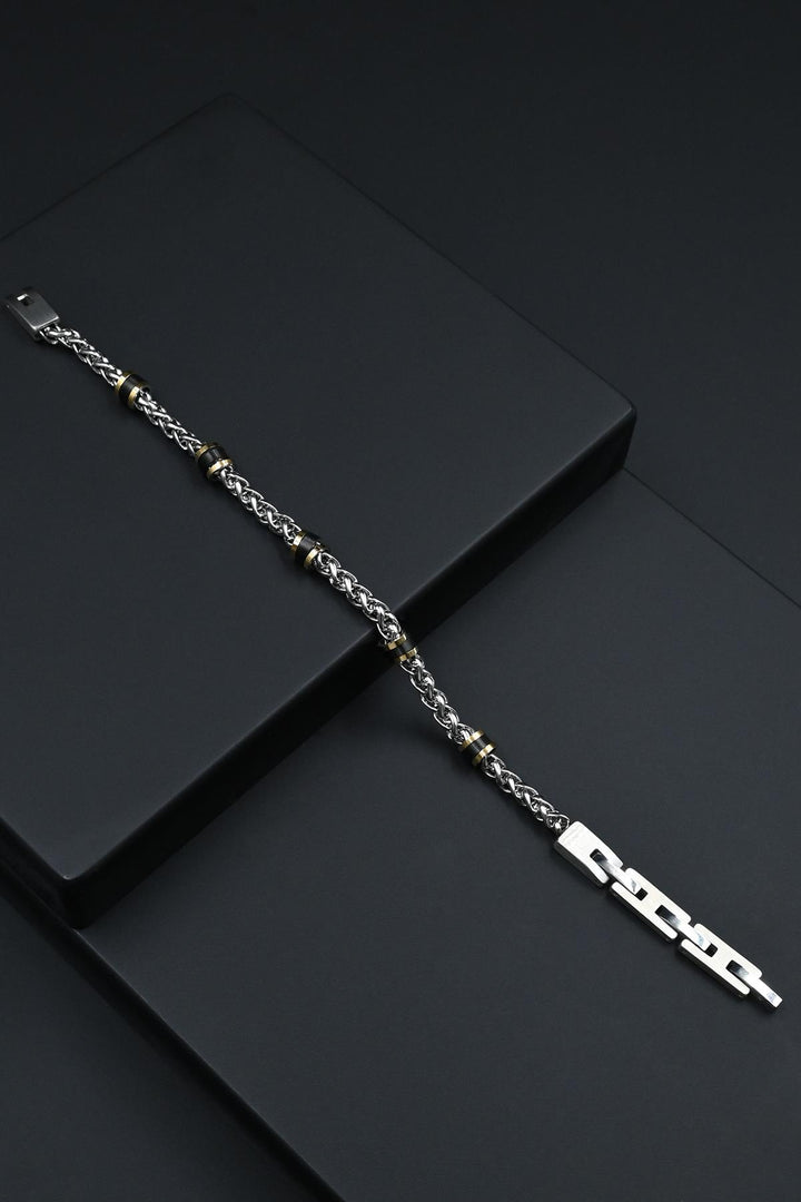 NVM FRNCH 316L Stainless Steel Italian Model Silver-Gold Color Men's Bracelet FRJ12286-3286-AG - Chalándri