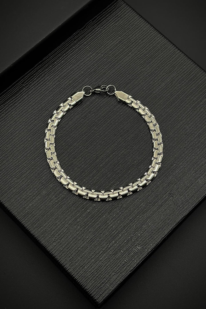 NVM FRNCH 316L Stainless Steel Italian Style Silver Color Men's Bracelet FRJ12105-3105-A - Babylon