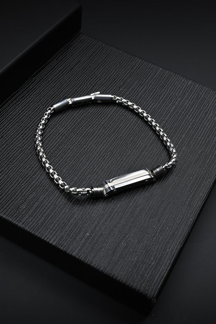 NVM FRNCH 316L Stainless Steel Italian Style Silver Color Men's Bracelet FRJ12136-3136-A - Plasencia