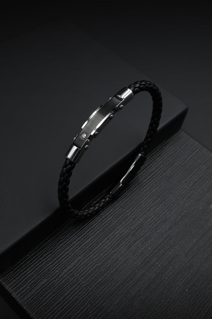 NVM FRNCH 316L Stainless Steel Italian Model Silver-Black Color Men's Bracelet FRJ12126-3126-B2 - Wheeling