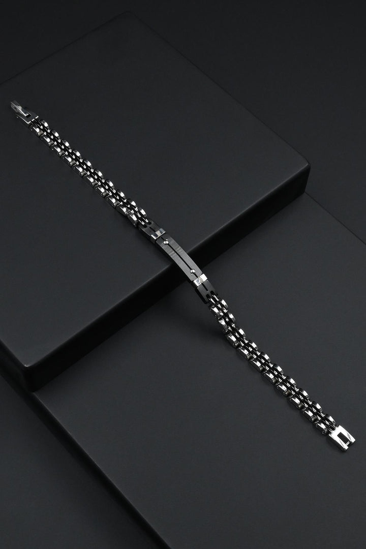 NVM FRNCH 316L Stainless Steel Italian Model Silver-Black Color Men's Bracelet FRJ12274-3274-AB2 - Mineral de la Reforma