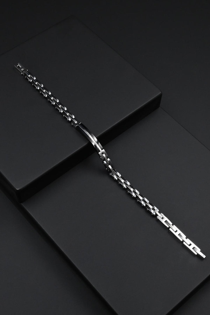 NVM FRNCH 316L Stainless Steel Italian Model Silver-Black Color Men's Bracelet FRJ12275-3275-AB2 - Temple City