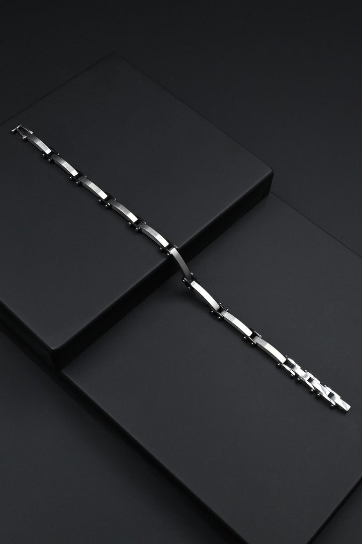 NVM FRNCH 316L Stainless Steel Italian Model Silver-Black Color Men's Bracelet FRJ12298-3298-AB2 - Hamburg