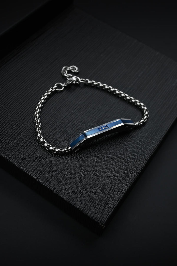 NVM FRNCH 316L Stainless Steel Italian Style Navy Blue Men's Bracelet FRJ12132-3132-AL2 - Tenancingo
