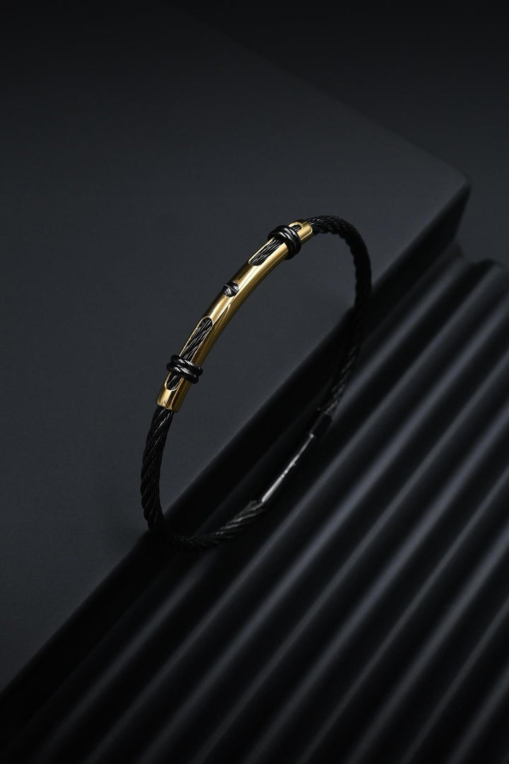 NVM FRNCH 316L Steel Italian Model Black-Gold Color Men's Bracelet FRJ12262-3262-B2G - Dornbirn