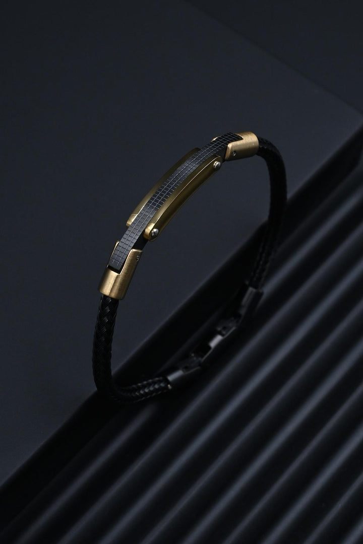 NVM FRNCH 316L Stainless Steel Italian Model Black-Gold Color Men's Bracelet FRJ12304-3304-B2G - Thunder Bay