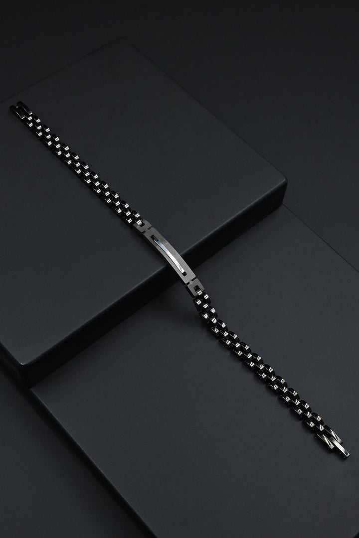 NVM FRNCH 316L Stainless Steel Italian Model Black-Silver Color Men's Bracelet FRJ12277-3277-B2A - Midland