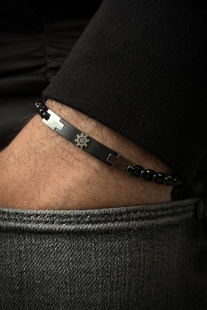 NVM FRNCH 316L Steel Italian Model Black Color Men's Bracelet FRJ12138-3138-B2 - Edgware