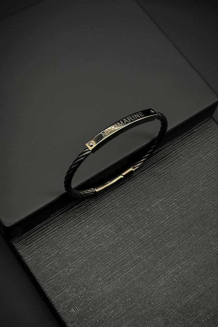 NVM FRNCH 316L Steel Italian Model Black Color Men's Bracelet FRJ12190-3190-B - Sarcelles