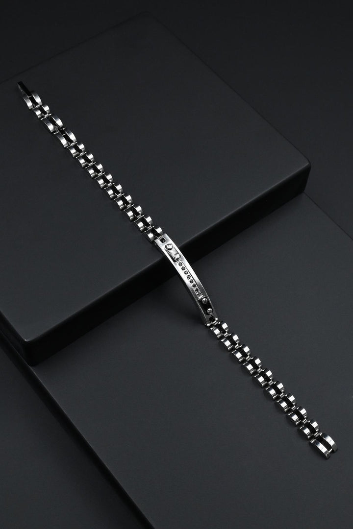 NVM FRNCH 316L Stainless Steel Italian Model Zircon Stone Silver Color Men's Bracelet FRJ12267-3267-A - Wavre