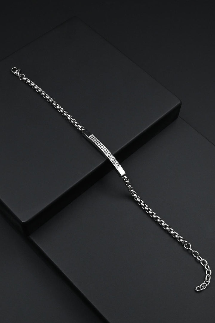 NVM FRNCH 316L Stainless Steel Italian Model Zircon Stone Silver Color Men's Bracelet FRJ12282-3282-A - Saarlouis
