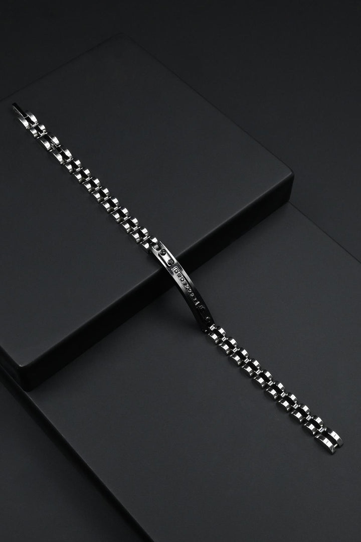 NVM FRNCH 316L Stainless Steel Italian Model Zircon Stone Silver-Black Color Men's Bracelet FRJ12267-3267-AB2 - ’s-Hertogenbosch