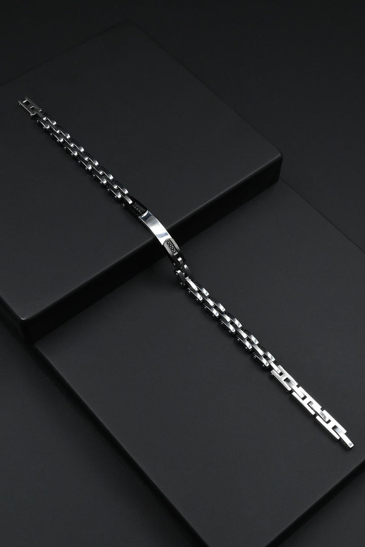NVM FRNCH 316L Stainless Steel Italian Model Zircon Stone Silver-Black Color Men's Bracelet FRJ12296-3296-AB2 - Neunkirchen