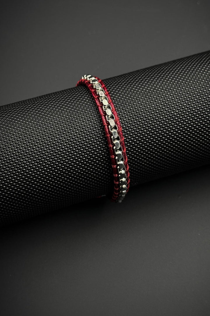 NVM FRNCH 316L Steel and Red String Men's Bracelet FRJ12443-3443-K - Neumarkt