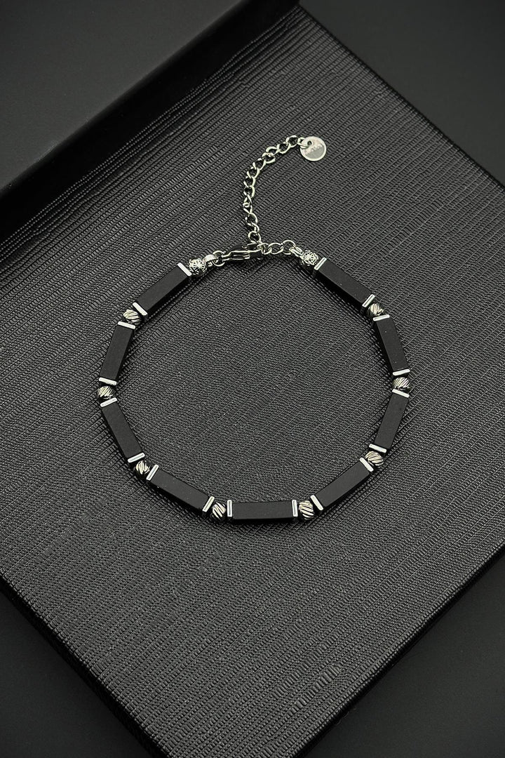 NVM FRNCH 316L Steel and Onyx Natural Stone Black Color Men's Bracelet FRJ12411-3411-S2 - Lecce