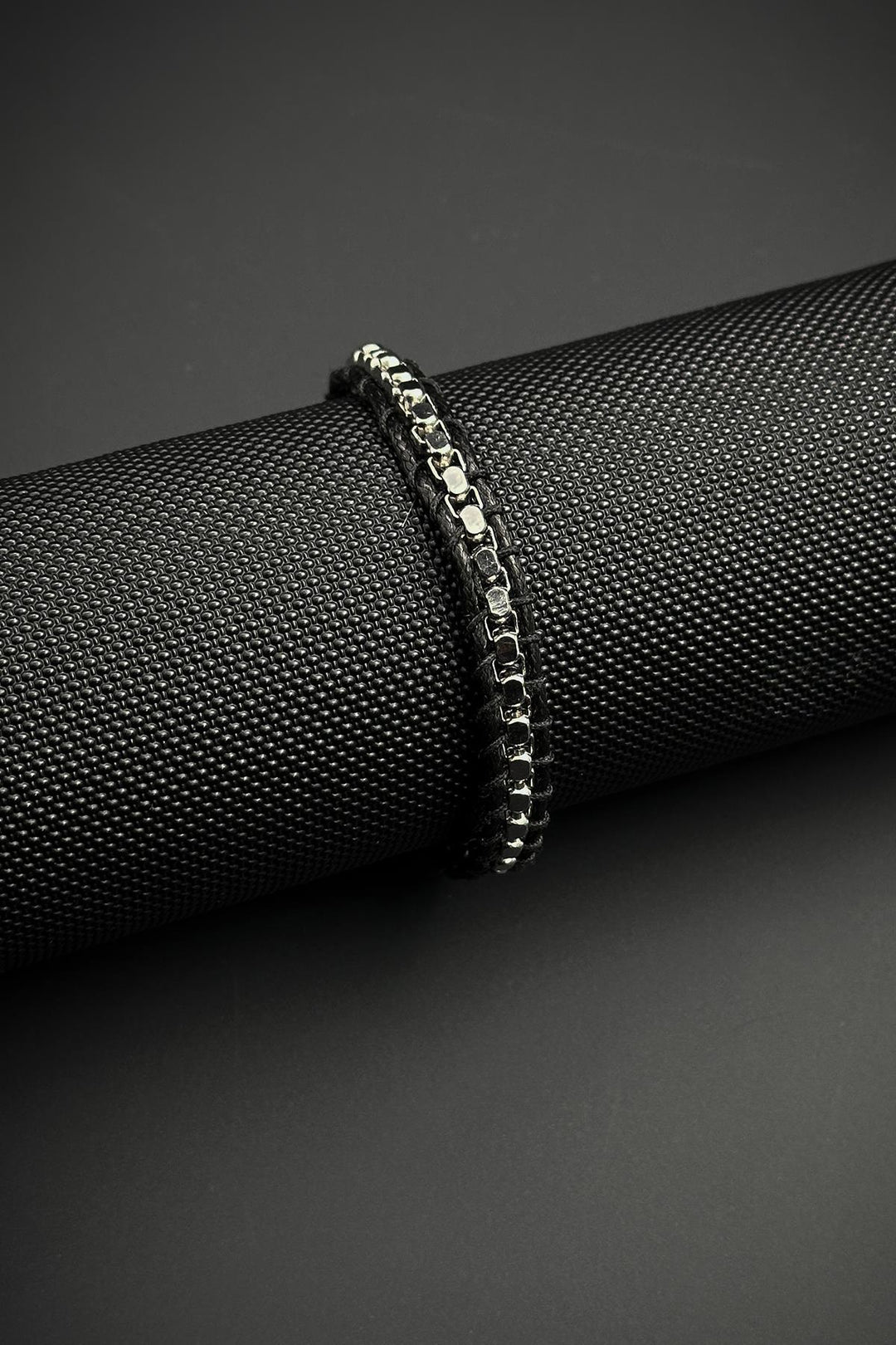 NVM FRNCH 316L Steel and Black String Men's Bracelet FRJ12443-3443-S - San Angelo