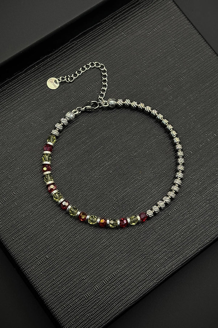 NVM FRNCH 316L Steel and Swarovski Stone Yellow-Red Color Men's Bracelet FRJ12380-3380-SK - Scheveningen