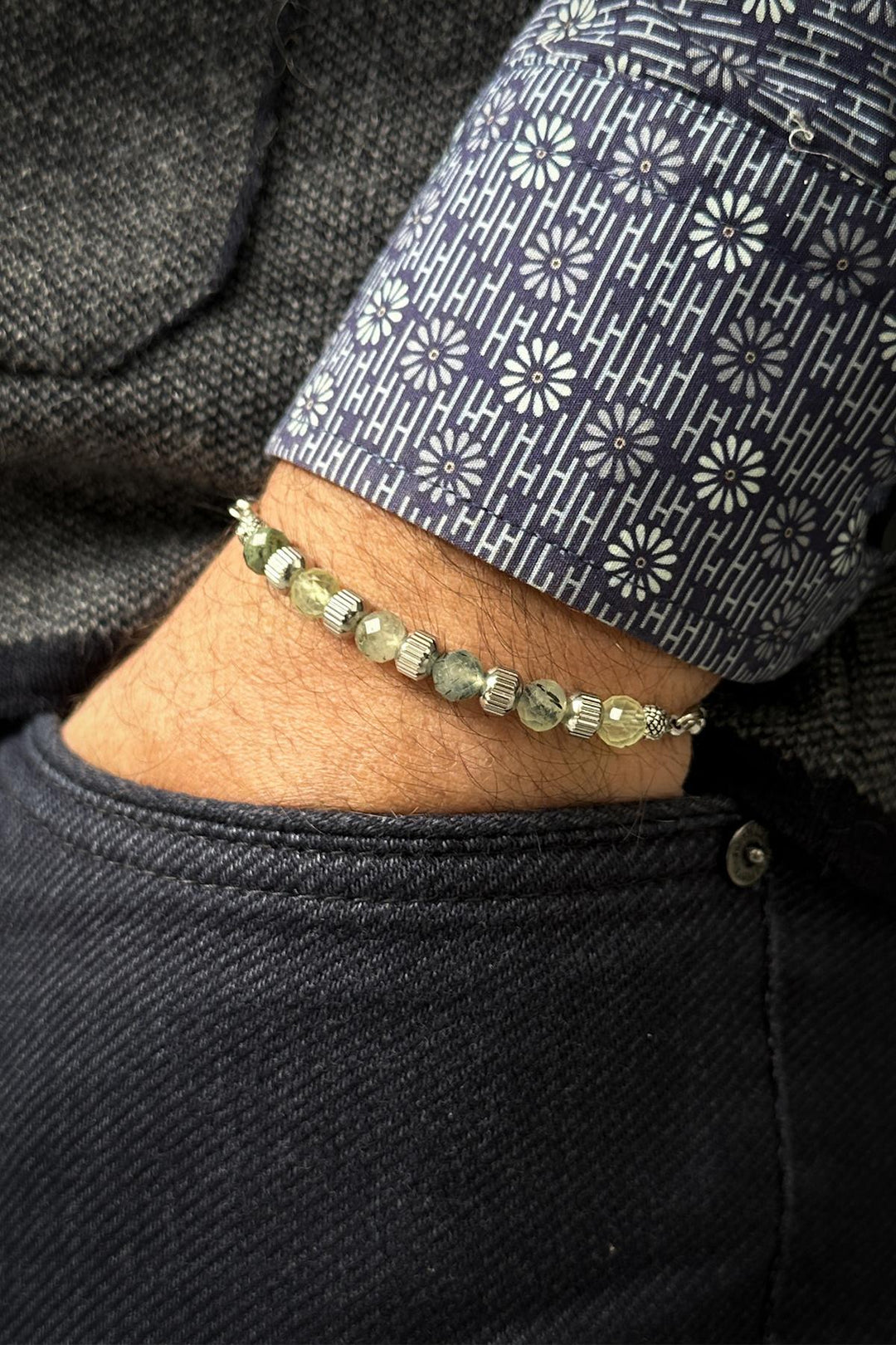 NVM FRNCH 316L Steel and Jade Natural Stone Green Color Men's Bracelet FRJ12049-3049-Y - Remscheid