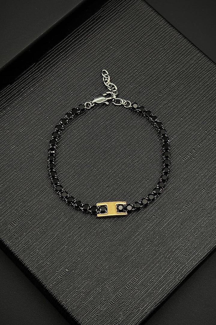 NVM FRNCH 316L Stainless Steel Zircon Stone Black Color Tennis Men's Bracelet FRJ12152-3152-B2 - Loughborough