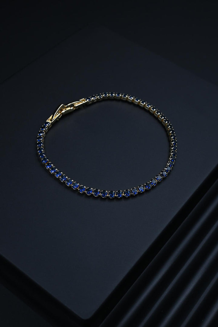 NVM FRNCH 3A Quality Zircon Stone Double Locked Navy Color Tennis Men's Bracelet FRJ11512612-L2G - Repentigny