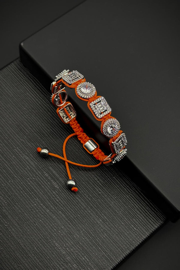 NVM FRNCH 3A Quality Orange Color Adjustable Men's Bracelet with Zircon Stone FRJ11723823-T - Mariano Escobedo
