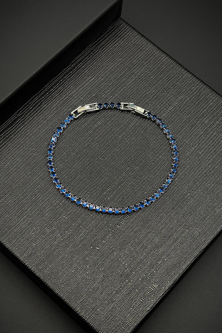 NVM FRNCH 3MM Zircon Stone Navy Color Tennis Men's Bracelet FRJ12204-3204-L - Viti