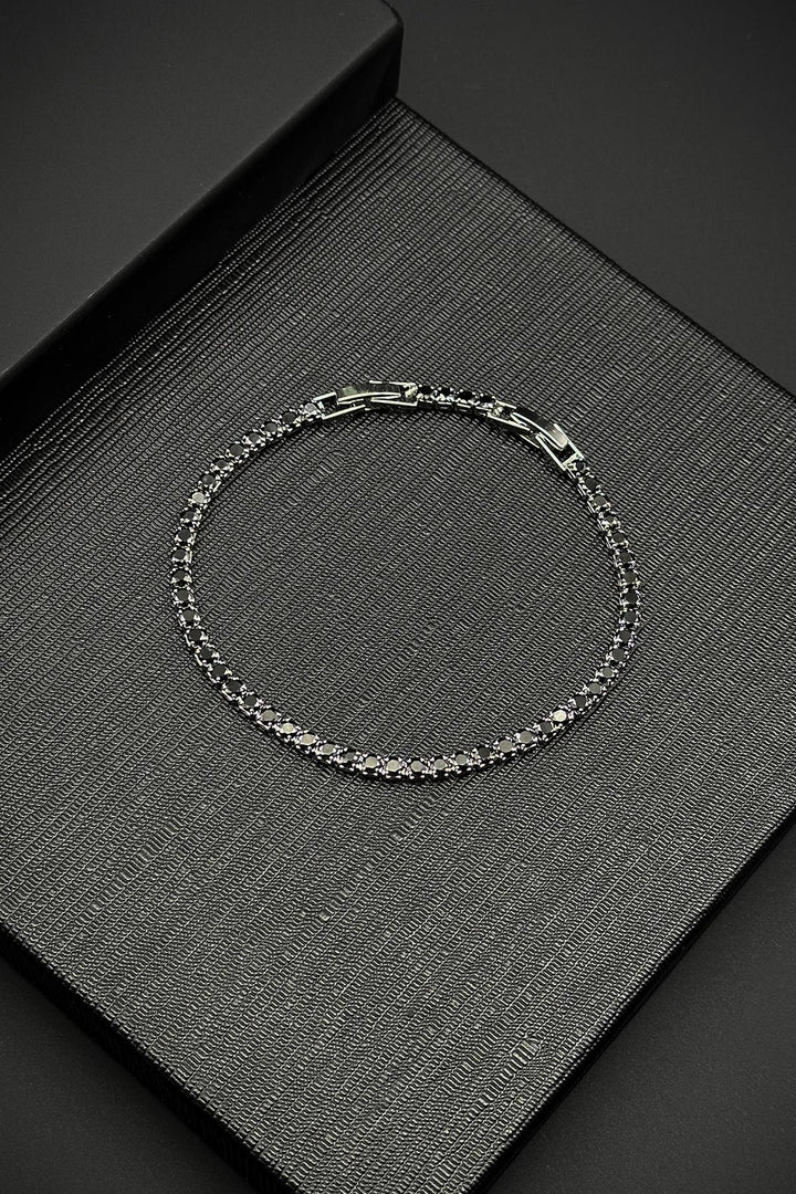 NVM FRNCH 3MM Black Color Tennis Men's Bracelet with Zircon Stone FRJ12204-3204-S - Bettendorf