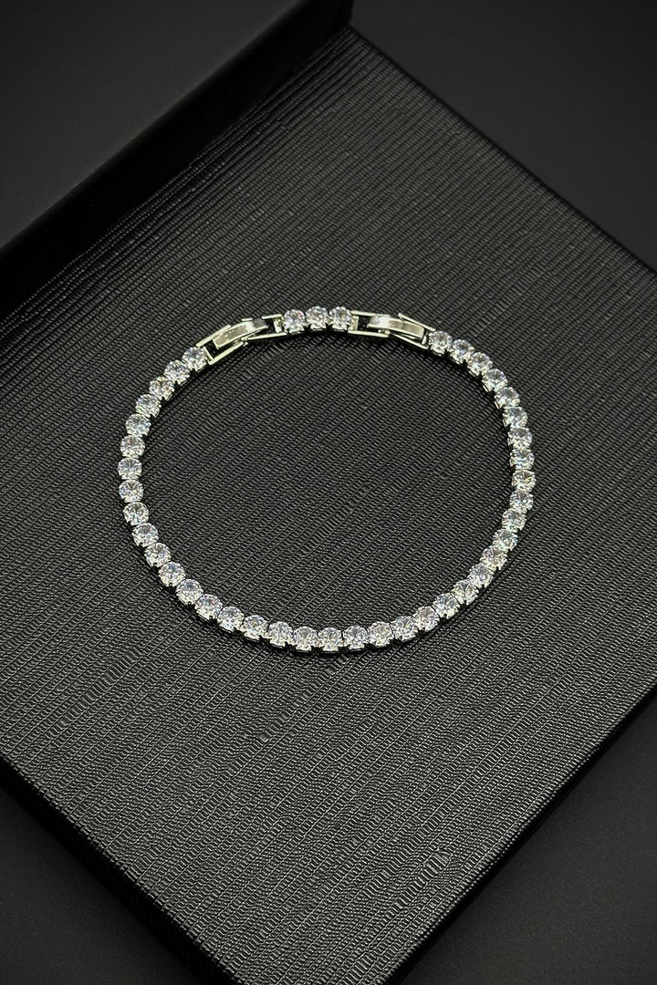 NVM FRNCH 4MM White Color Tennis Men's Bracelet with Zircon Stone FRJ12205-3205-A - Sykiés