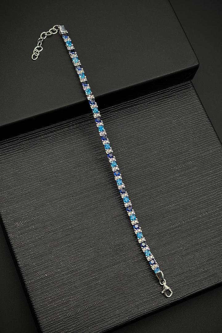 NVM FRNCH 925 Sterling Silver 3MM Mixed Color Zircon Stone Men's Bracelet FRJ12344-3344-CK2 - Mollet