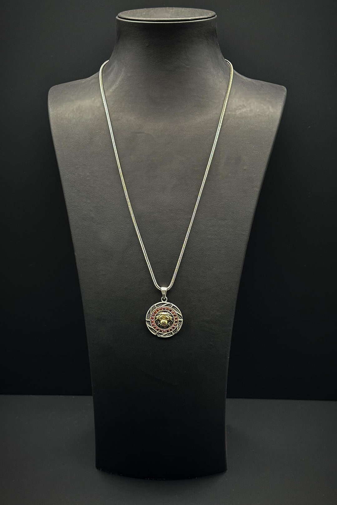 NVM FRNCH 925 Sterling Silver Lion Figured Zircon Stone Silver Color Men's Necklace FRJ30683-783-KG - Hamburg