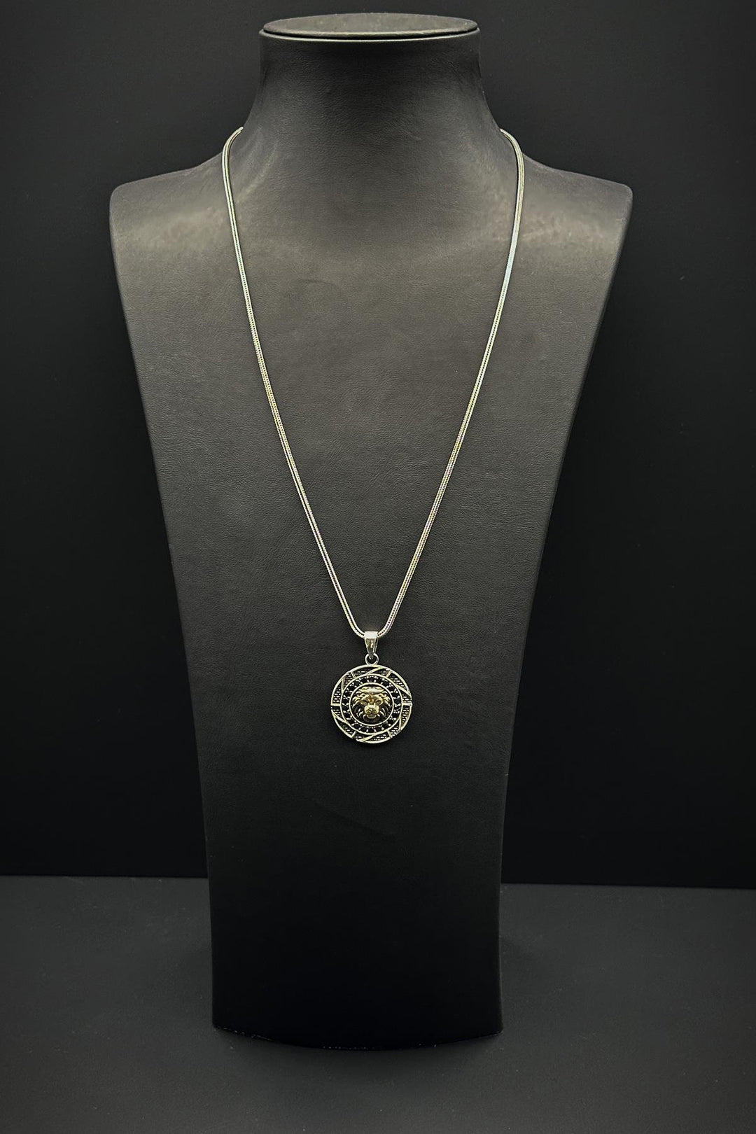 NVM FRNCH 925 Sterling Silver Lion Figured Zircon Stone Silver Color Men's Necklace FRJ30683-783-SG - Hof