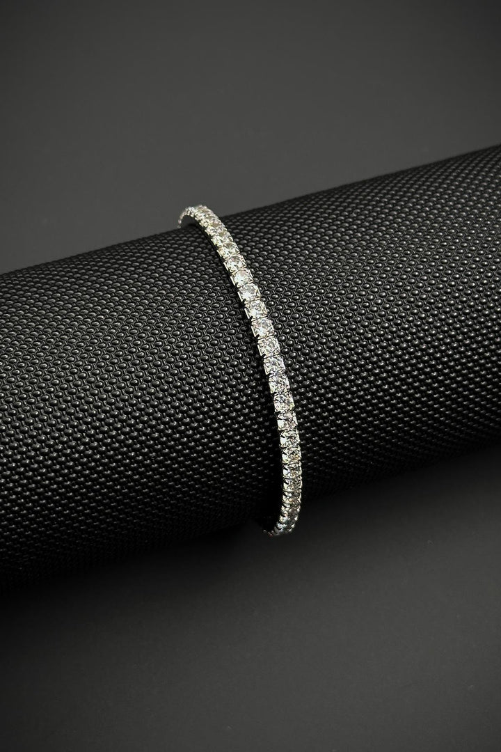 NVM FRNCH 925 Sterling Silver White Zircon Stone Silver Color Men's Bracelet FRJ12447-3447-A - Ocuilan de Arteaga
