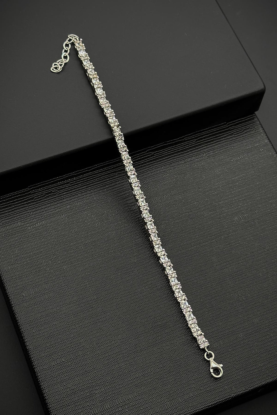 NVM FRNCH 925 Sterling Silver White Zircon Stone Tennis Men's Bracelet FRJ12337-3337-A - Vaslui